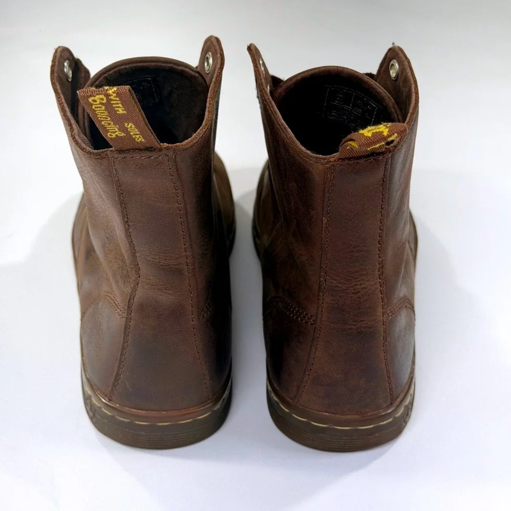 Dr. Martens Tobias Boots Mens 9 Womens 10 Brown Leather Lace Up Combat AW004
